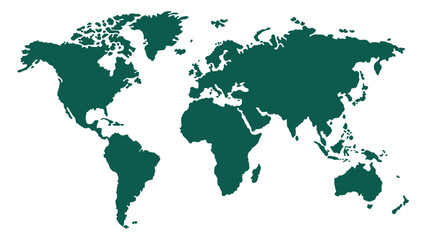 Obraz premium simple world map isolated on white