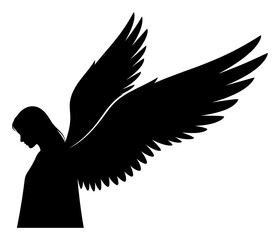 Angel Silhouette - Minimalist Vector Illustration