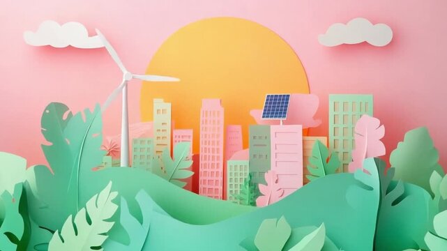 Flat style cityscape illustration with sun and modern buildings
Urban lifestyle concept in colorful vector design
Creative metropolitan background &ndash; 4K HD Video