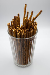 Salted sticks, a tasty snack.
