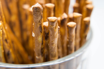 Salted sticks, a tasty snack.
