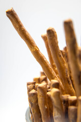 Salted sticks, a tasty snack.
