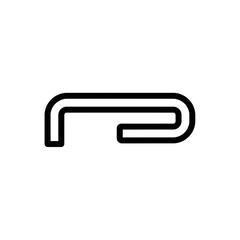Minimalist Black and White Line Art Illustration of a Paperclip
