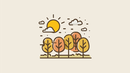 Fototapeta premium Icon of Deforestation and Tree Destruction for Environmental Themes