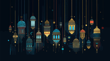 Islamic Ramadan Lantern Illustration