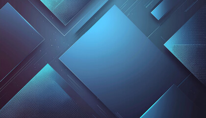 A futuristic digital landscape with abstract blue geometric shapes viewed from a high angle