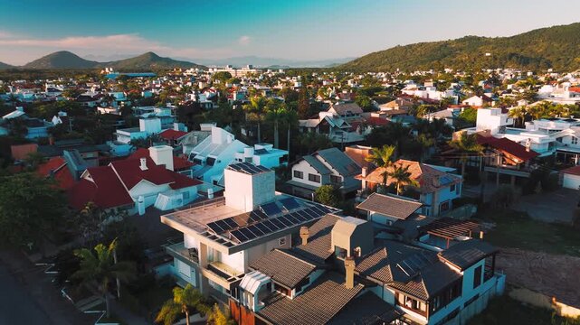 Town of Jurere during sunrise. Florianopolis, Brazil