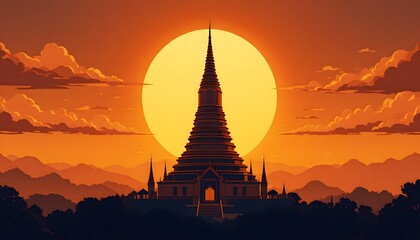 Sunset and sunrise over ancient temples and pagodas in Bagan showcasing Buddhist architecture and Southeast Asian culture