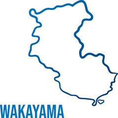 Wakayama prefecture simplified smooth border vector map