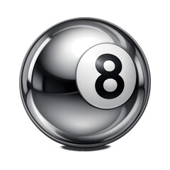 PNG Shiny metallic eight ball illustration
