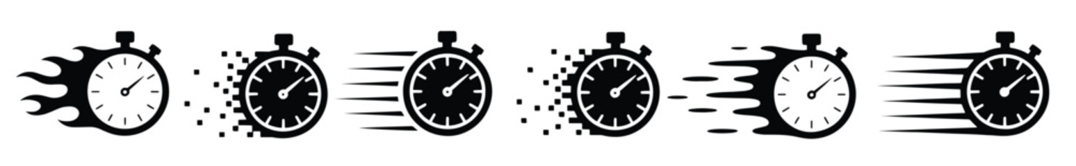 Obraz premium Stopwatch motion blur and pixelation effects timer