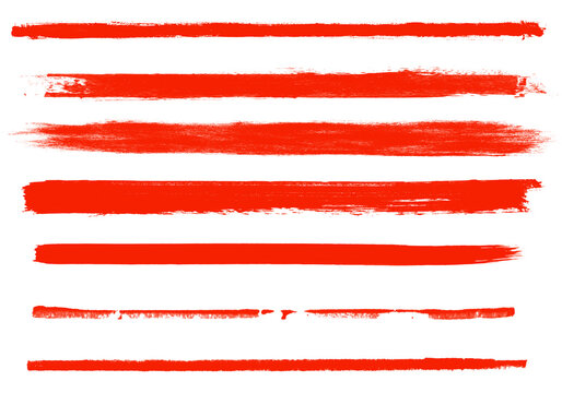 Grunge Streifen mit roter Farbe gemalt mit einem Pinsel