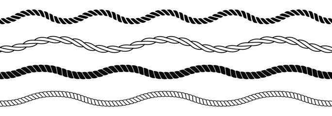 wave rope set repeating hemp cord line collection waving © Majids
