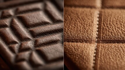 Tactile contrast between embossed and debossed impressions on leather