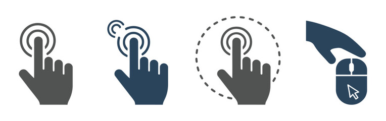 Hand cursors containing pointer, arrow and hand symbol with pixelated form. Transparent vector illustration