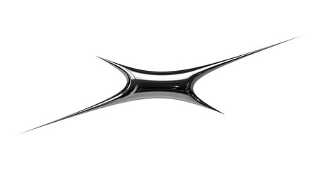 Minimal Futuristic Chrome Star Shape