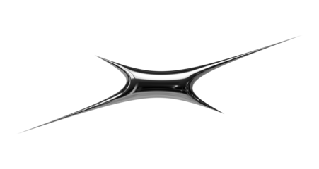 Minimal Futuristic Chrome Star Shape