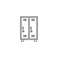 Minimalist Line Drawing of School Lockers for Educational or Facility Decor