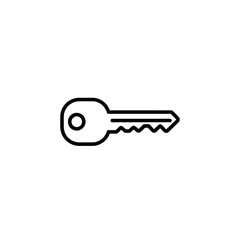 Minimalistic Line Drawing of a Lock Key Icon for Security and Access Illustrations