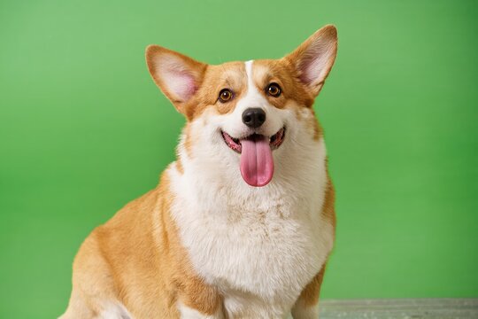 A delightful and cheerful Corgi dog with a big smile, showcasing its playful and lovable personality