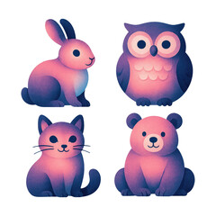 Fototapeta premium PNG Cute gradient animal illustration