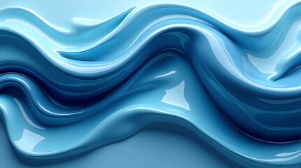 A premium fluid abstract illustration with flowing liquid forms, glossy surfaces, soft reflections, deep blue and teal color palette, modern luxury aesthetic, smooth motion, clean background - Powered by Adobe