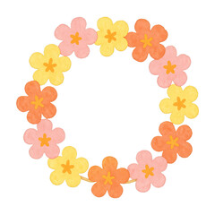 PNG Colorful floral wreath illustration.
