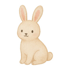 Obraz premium PNG Cute watercolor bunny illustration.