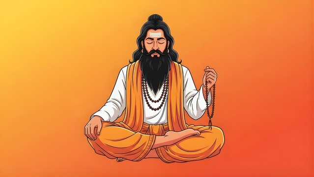 Guru ravidas jayanti celebration with a spiritual leader portrait illustration