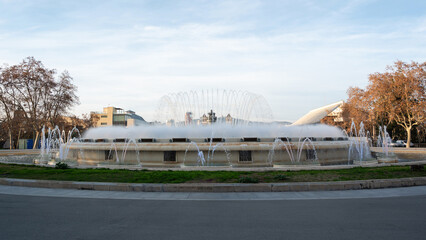 Magic Fountain of Montjuic water jets in Barcelona