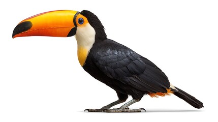 Close up of a toco toucan ramph isolated on the white background 