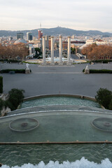 Barcelona Montjuic Magic Fountain and Four Columns