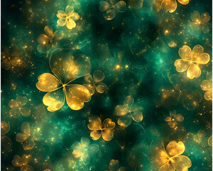 Elegant Golden Floral Light Abstract Background