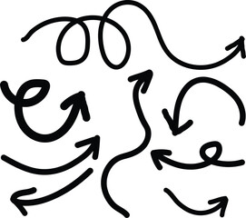 Obraz premium Hand-Drawn Doodle Mega Bundle: Cute Icons, Arrows, and Sketched Shapes Set