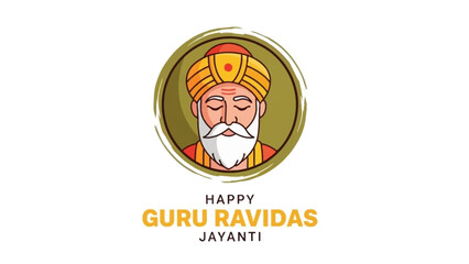 Fototapeta premium Guru Ravidas Jayanti Illustration of Saint with Beard.