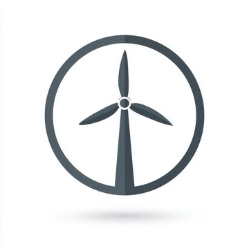 Minimal Gray Turbine Icon White Background