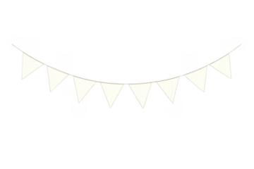 White party bunting pennants celebrating festive event