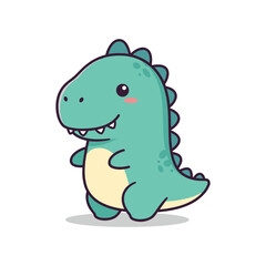 Obraz premium Adorable Cartoon Dinosaur Illustration