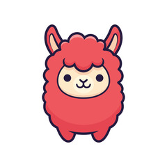 Naklejka premium Adorable Cartoon Alpaca Illustration
