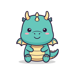 Adorable Cartoon Dragon Illustration