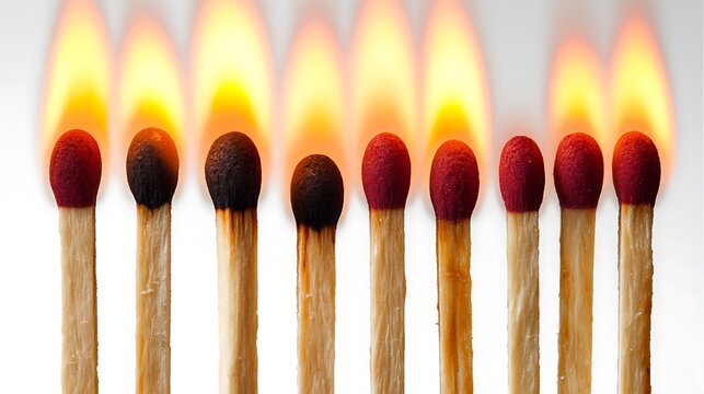 Close up of a elegant matches ignition isolated on the white background 