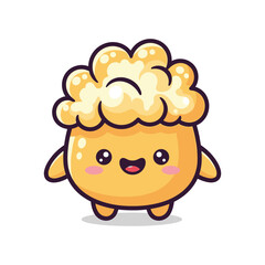Adorable Cartoon Popcorn Character Illustration