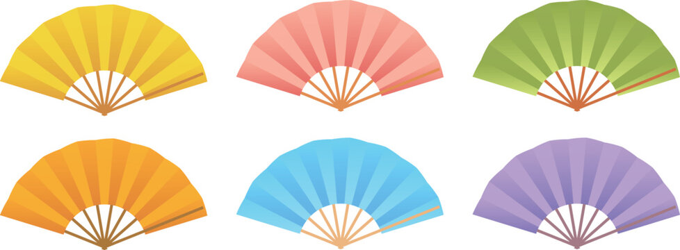 シンプルで使いやすい扇子のベクターイラストセット