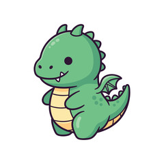 Fototapeta premium Adorable Cartoon Dinosaur Illustration