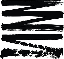 Abstract Black Brush Stroke Texture Vector Illustration for Background and Graphic Design