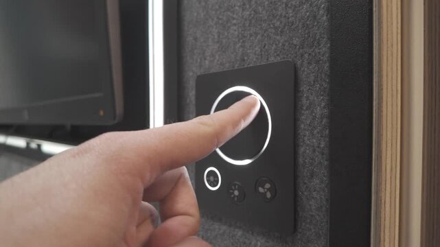 Right side view of smart dimmer dial being adjusted