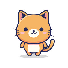 Obraz premium Adorable Cartoon Cat Illustration
