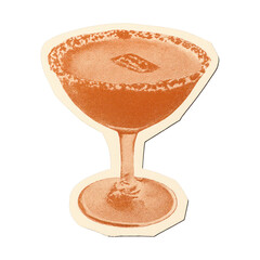 PNG Vintage cocktail glass illustration.