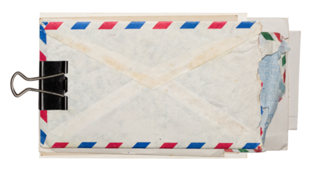 Closed mail envelope, vintage old pack of envelope and mail letters, element resource for graphic designers, png isolated on transparent background