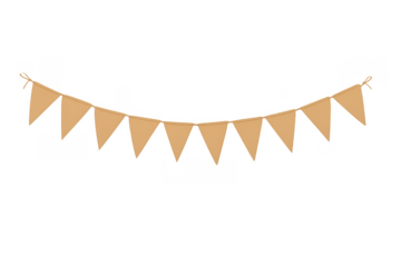 Beige bunting flags creating festive party decoration garland